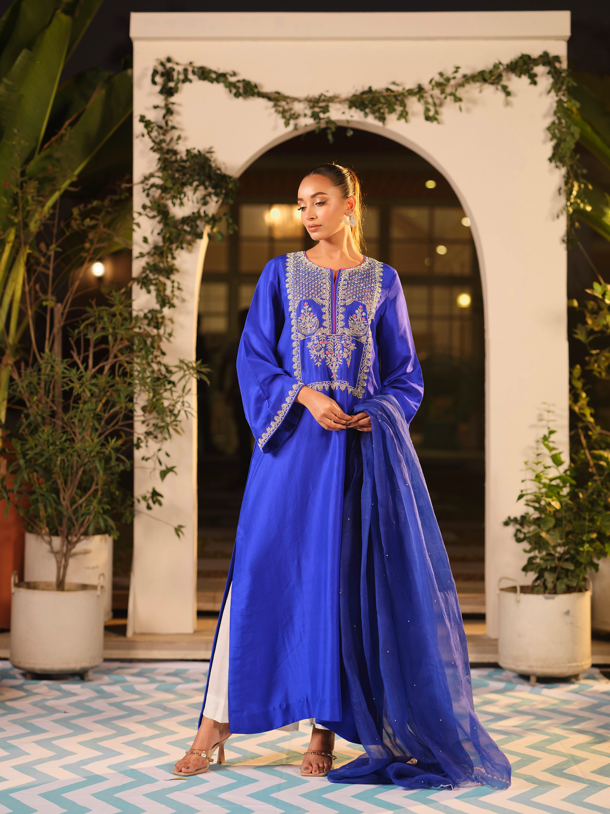 Blue Long Kameez